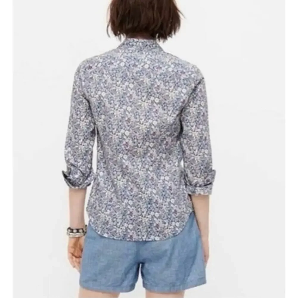J.Crew Liberty Art Fabrics Floral Button Shirt Blouse Cotton Size 2 Women’s